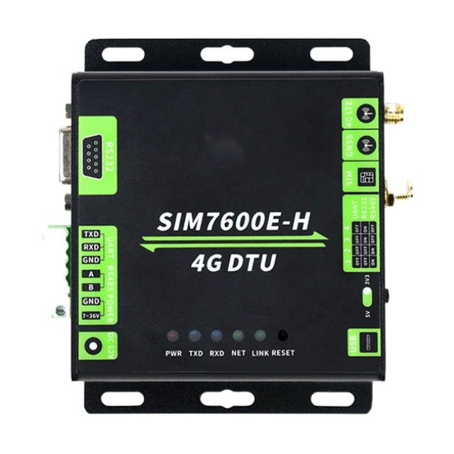 Industrial Grade SIM7600E-H 4G DTU, RS232/485/TTL to 4G , GNSS, DTU Internet of Things Module
