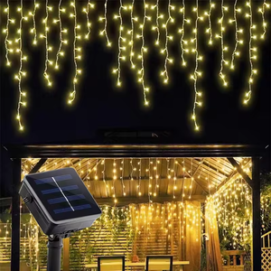 Guirnalda de <span class=keywords><strong>Luces</strong></span> LED Solares en <span class=keywords><strong>Cascada</strong></span>, <span class=keywords><strong>Luces</strong></span> de <span class=keywords><strong>Navidad</strong></span> de Colores de Cuento de Hadas, Resistentes al Agua IP65 para Exteriores, 10 Metros, 50000 Horas de Duración, para Fiestas - Product Image 6