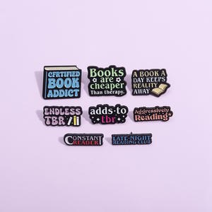 Les livres de citations de dessins animés sont moins chers que la psychothérapie. Badges en métal personnalisés avec texte inspirant en anglais, broche badge - Product Image 4