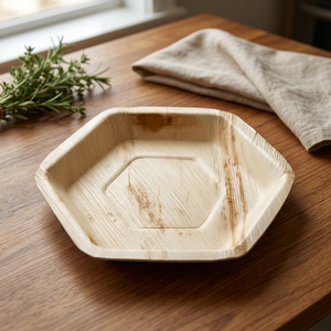 25 cm <b>Disposable</b> Eco-Friendly Palm Leaf Hexagon <b>Plate</b> - Product Image 3