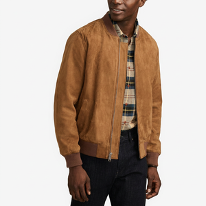 <b>Mens</b> <b>Suede</b> <b>Jacket</b> Luxury Casual Outerwear Soft Hand Feel Modern Style OEM Custom Wholesale Manufacturer Sample Service Available - Product Image 1