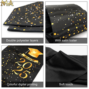 Tùy Chỉnh Satin Tên Trường In Tốt Nghiệp Lấy Trộm Đại Học GRAD Sash Đầy Màu Sắc Cờ Cờ Phong Cách Cột Cờ Khăn Choàng - Product Image 2