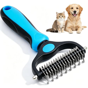 Brosse de toilettage pour animaux de compagnie, brosse anti-poils pour chats et chiens, outil de démêlage et de retrait des poils morts, râteau pour sous-panneaux et nœuds - Product Image 1