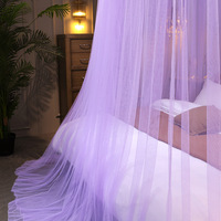 Moustiquaire de lit dôme ronde décorative et élégante à 360 degrés, 100 % polyester écologique, pour l'été, avec rideau de lit en dentelle