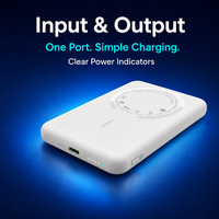 Chargeur sans fil magnétique ultra fin 5000 mAh avec entrée USB Type C 20W