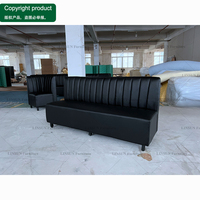 Conjunto de Asientos para Bar o Discoteca, Tapizados en Cuero PU, con Mesa de Comedor de Mármol, para Proyectos de Bares, Lounges y Pubs