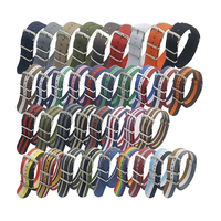 Vente en gros de bracelets de montre en nylon 12-24mm, style militaire étanche avec plusieurs options de couleur