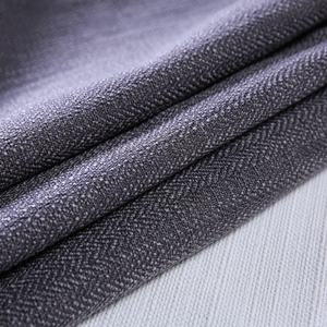 ผ้าหุ้มเฟอร์นิเจอร์โซฟา ทอแบบด็อบบี้ ลายผ้าลินินเทียม สีเทาเข้ม ย้อมเส้นด้าย 100% โพลีเอสเตอร์ ขายดีจากโรงงานในจีน - Product Image 3