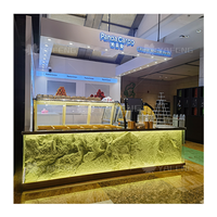 Étagère de présentation de comptoir de boulangerie moderne multifonctionnelle en bois et en verre, armoire à bonbons et à popcorn, vitrine à popcorn polyvalente