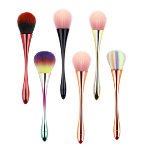 Mini Brocha de Maquillaje para Cintura, Redonda, de Pelo Sintético, Mango Metálico, para Colorete y Maquillaje Facial - Product Image 5