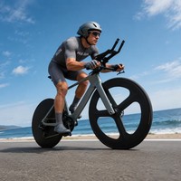 Vélo de triathlon entièrement en carbone T800 24 vitesses avec transmission électronique sans fil, freins à disque hydrauliques, vélo de course aérodynamique pour contre-la-montre