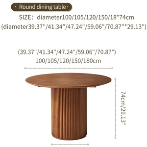 <span class=keywords><strong>Table</strong></span> à <span class=keywords><strong>manger</strong></span> ronde en <span class=keywords><strong>bois</strong></span> massif de frêne à lattes, design moderne, stable et de haute qualité, pour hôtel, appartement ou villa - Prix direct usine - Product Image 3