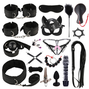 OEM新しい代替おもちゃAVバイブレーターBDSMボンデージ拘束大人のおもちゃ18ピースナイロンコンビネーションBDSMSMバウンドファンセット - Product Image 3
