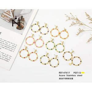 Orecchini a Cerchio Nina Acero in Acciaio Inossidabile Placcato Oro, Gioielli alla Moda per Donne, Stile da Festa - Product Image 2