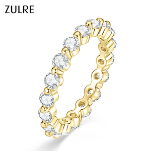 Anillo de Eternidad de Moissanita de Lujo con Relleno de Oro de 14K al por Mayor, Anillo Romántico para Boda y Uso Diario, Anillo Apilable para Mujer, Regalo - Product Image 1