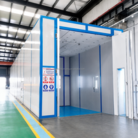Cabine de peinture automobile certifiée CE avec système de tirage vers le bas, chauffage électrique, brûleur italien Riello et éclairage LED