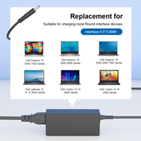 Adaptateur de chargeur universel pour ordinateur portable GaN 65W 4,5 mm * 3,0 mm pour les séries DELL Inspiron/Latitude/Vostro avec prise US/UK/EU/AU 19,5 V 3,34 A