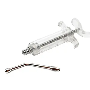 Plastic Steel Continuous Syringe Bird Animal Feeding Medicine Gun Poultry Drencher Nozzle TPX Veterinary Syringe