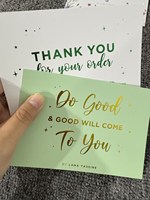 Cartes de vœux personnalisées découpées sur mesure en papier couché 300 g/m² 10x15 cm avec impression offset design, carte de remerciement promotionnelle avec insert