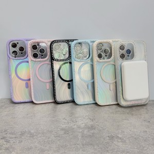 2025 từ trường hợp điện thoại cho <span class=keywords><strong>iPhone</strong></span> 16 Pro Max tấm Laser Kim Cương <span class=keywords><strong>Studded</strong></span> Acrylic trong suốt trường hợp với ống kính bảo vệ phim - Product Image 6