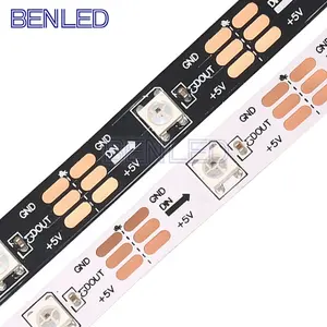 Adreslenebilir 2812 WS 2812B IP65 5 V 12 V Sihirli Renk RGB 30LED 60LED 144 LEDs/m Esnek LED WS2812B IC Şerit Işık