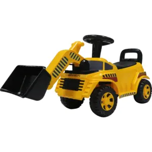 Hot Sale Kids Ride on Bulldozer Loader Digger Tractor Push Car Crianças Brinquedo Unisex Carros de plástico para crianças Laranja Foot Brake