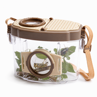 Boîte d'observation des insectes pour enfants, loupe 5X, visionneuse multi-angles avec sangle, récipient respirant pour attraper les insectes
