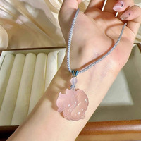 Shiloh Renard à neuf queues plaqué or, sculpté en cristal naturel jaune et rose, tendance, cadeau de mariage unisexe