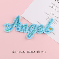 10 pièces de patchs de lettres en sequins 3D personnalisés, brodés en forme de cœur, en tissu non tissé, thermocollants, couleur personnalisée, forme sur mesure, OEM