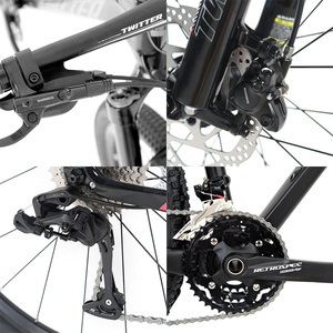 Vélo de montagne en fibre de carbone à suspension arrière 29 pouces 30 vitesses, roues en aluminium, fourche légère, cadre entièrement antichoc, hydraulique - Product Image 2
