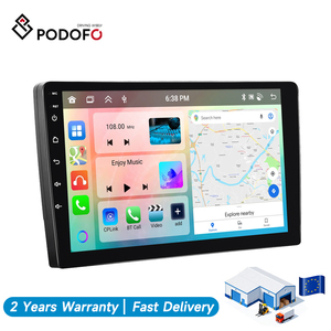 Autoradio Android Podofo 2 Din 9'' avec écran tactile IPS, processeur 4+4 cœurs, 6+128 Go, Carplay, Android Auto, GPS, WiFi, FM, RDS, DSP, BT, USB - Product Image 1