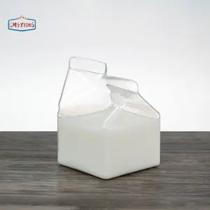 Cao Borosilicate 350Ml Sữa Hộp Thủy Tinh Hình Thủy Tinh Sữa Carton Container Cup Handmade Hộp Sữa