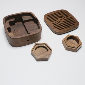 Caja de Madera de Nogal Negro Sólido de Alta Calidad, Tallada con CNC, para Joyas Personalizadas y Organizadores de Relojes de Lujo - Product Image 4