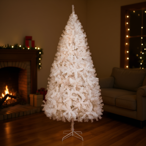 ต้นคริสต์มาสประดิษฐ์ขนาด 8 ฟุต พร้อมกิ่งก้าน 1349 กิ่ง ไฟ LED สำหรับตกแต่งภายในอาคาร แสงสีขาวอบอุ่น แบบเสียบปลั๊ก น้ำหนักเบา - Product Image 2