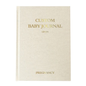 Libro de Recuerdos del <span class=keywords><strong>Primer</strong></span> <span class=keywords><strong>Año</strong></span> del Bebé con Cubierta de Tela de Lino, Diario de Embarazo con Caja de Regalo - Product Image 3