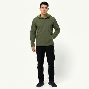 Finer Threads Cheap Price Wholesale Hooded <b>Men's</b> Waterproof Softshell <b>Jacket</b> 100% Cotton High Quality <b>Long</b> Sleeve Latest Design - Product Image 1