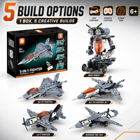 Juguetes Educativos STEM, Robot en Forma de Avión de Combate 5 en 1, Bloques de Construcción de Plástico ABS con Control Remoto, Juego de Juguetes Personalizados para Niños