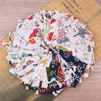 Grosir gaya Cina biru putih Linen tas katun ikat kecil Flap saku celana perhiasan hadiah organisasi penyimpanan didaur ulang