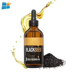 OEM/ODM/OBM Marque privée Gouttes liquides d'huile de graine noire biologique Booster l'immunité Gouttes d'huile de graine noire pressées à froid