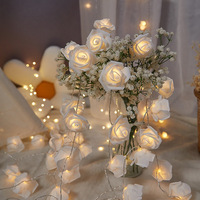 Guirlande lumineuse LED en forme de roses, télécommande, luminosité réglable – Décoration intérieure pour demande en mariage, anniversaire, chambre de fille