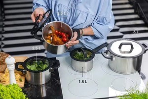 Marmite de cuisson classique en acier inoxydable avec couvercle en verre trempé, base épaisse à 5 couches, pour soupes et bouillons, compatible <span class=keywords><strong>induction</strong></span> - Grande Vente - Product Image 6