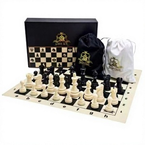 Jeu d'échecs d'intérieur en silicone, plateau de 43 cm, pièces lestées de 8,5 cm (roi), kit pliable, enroulable, lavable et portable pour tournois, écoles et clubs - Product Image 6