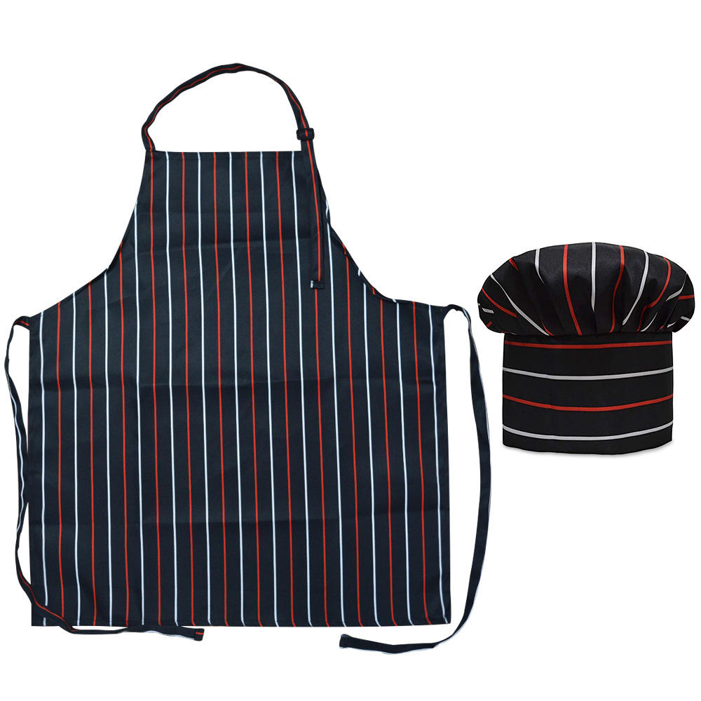 Red & White Striped Apron Set