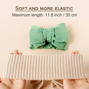 2025 automne hiver bébé cheveux accessoires <span class=keywords><strong>laine</strong></span> tricoté gros arcs enfants bébé filles surdimensionné Topknot <span class=keywords><strong>Turban</strong></span> tête enveloppes bandeau - Product Image 5