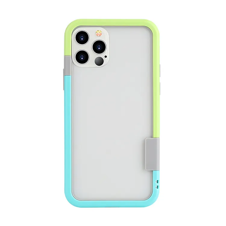For iPhone 12 Pro Max Colorful Silicone TPU Bumper Cell Phone Cover Soft Slim Fashion Shockproof Frame Bumper Case