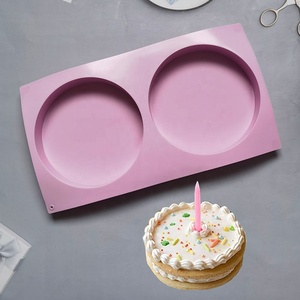 Grote Siliconen Cakevorm Schijven Koekvorm 2 Gaten Ronde Cilinder Chocoladevorm Voor Cookie Candy Jelly Muffin Sandwiches Zeep - Product Image 6