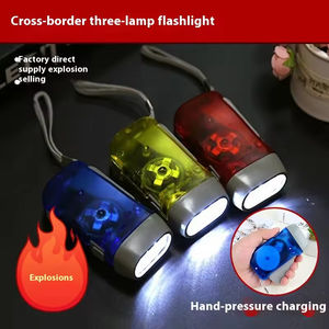 Cross-Border Convenient Mini LED Flashlight IP44 Rated Manual/Automatic Power Generation Super <b>Bright</b> for Camping Emergency Use - Product Image 2