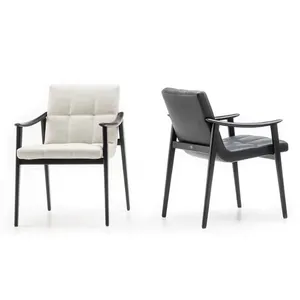 High Quality Creative Furniture Italian Design Restaurant Solid Ash Wood Armchair Leisure Chairs Hotel Lounge Chair