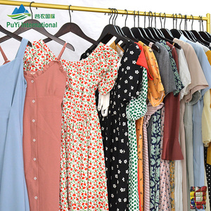 Vestidos Casuales de Seda Sintética con Estampado de Cuello en V, Venta al por Mayor Directa de Fábrica, Ropa Usada <span class=keywords><strong>a</strong></span> <span class=keywords><strong>Granel</strong></span> Mixta - Product Image 3