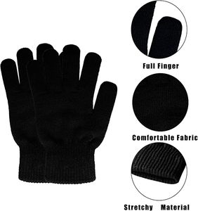 Classic Solid Color Unisex Cheap Warm Acrylic One Size Fit All Knitted Winter Hand <b>Gloves</b> - Product Image 5